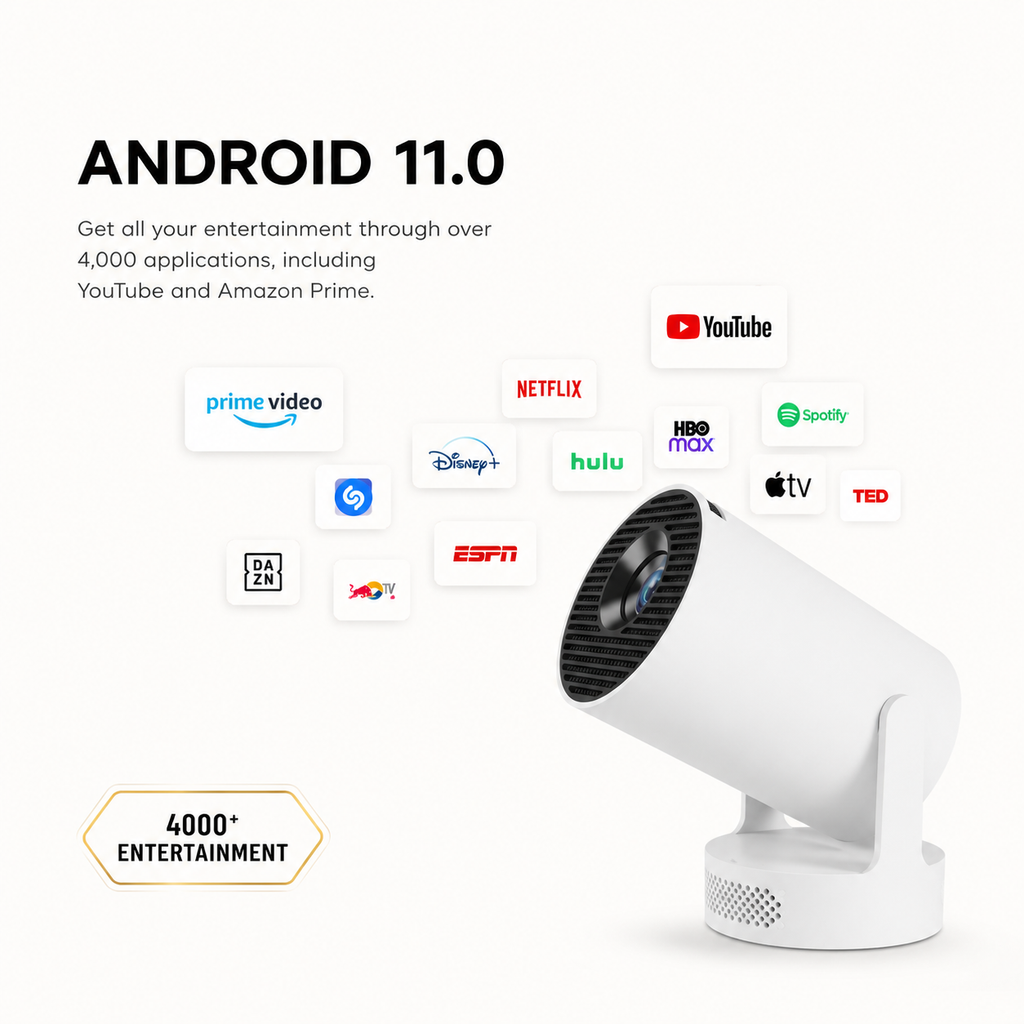 Projecteur 4K Ultra-Short Throw HY300 Ultra – Mini Android Home Cinéma Haute Luminosité