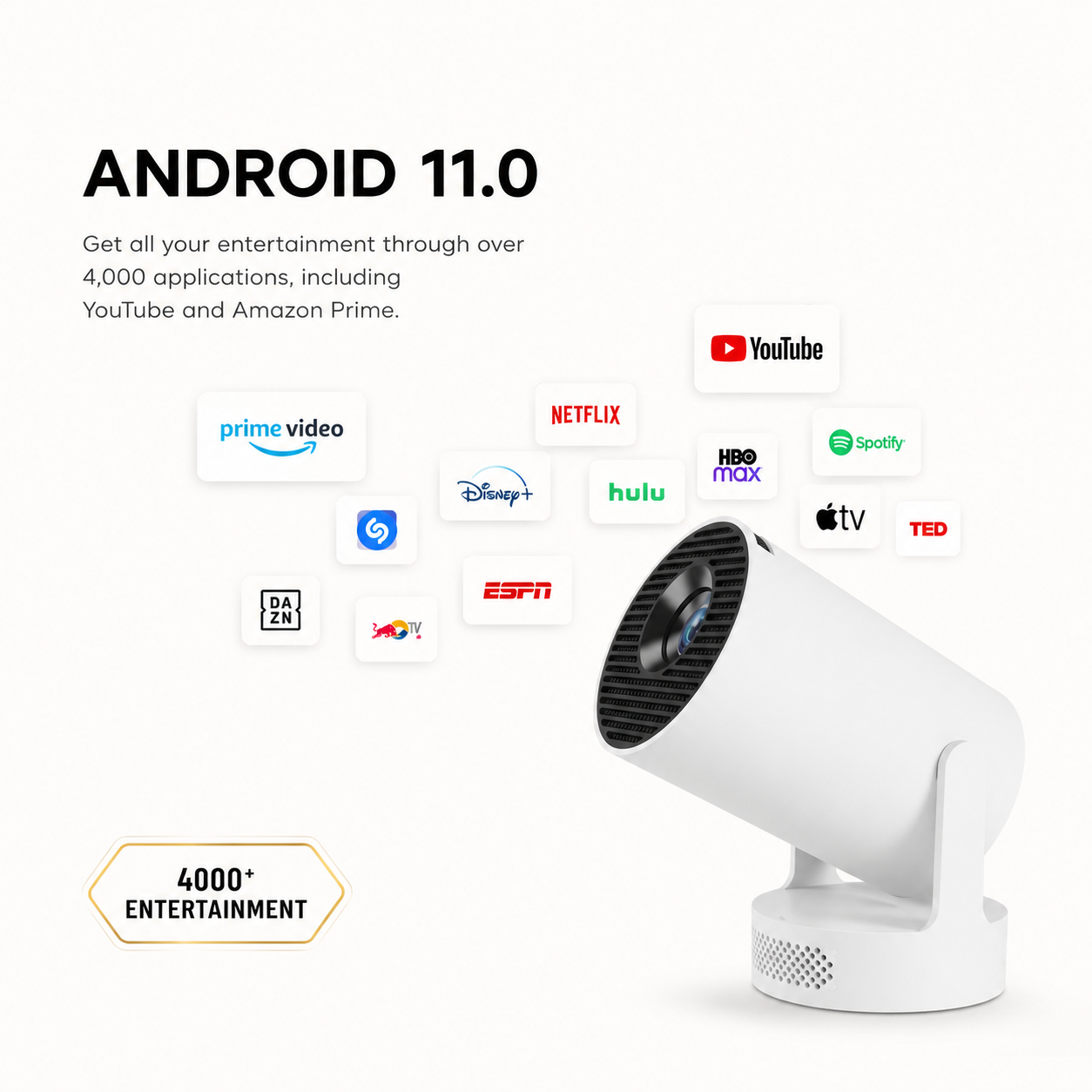 Projecteur 4K Ultra-Short Throw HY300 Ultra – Mini Android Home Cinéma Haute Luminosité